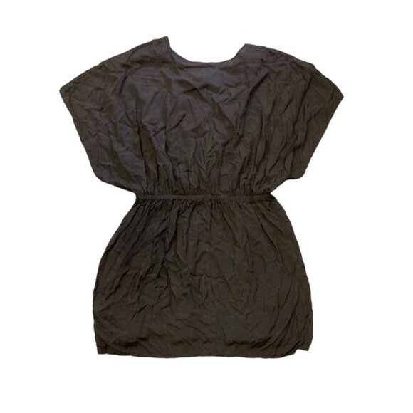 Lands End Women S Sheer Oversized Cinched Waist Swim Cover up Dress (Black)‎ - Picture 1 of 5